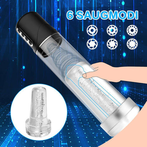 2 IN 1 Elektrische Penispumpen-Masturbationsgerät Stroker mit 7 Saugmodi