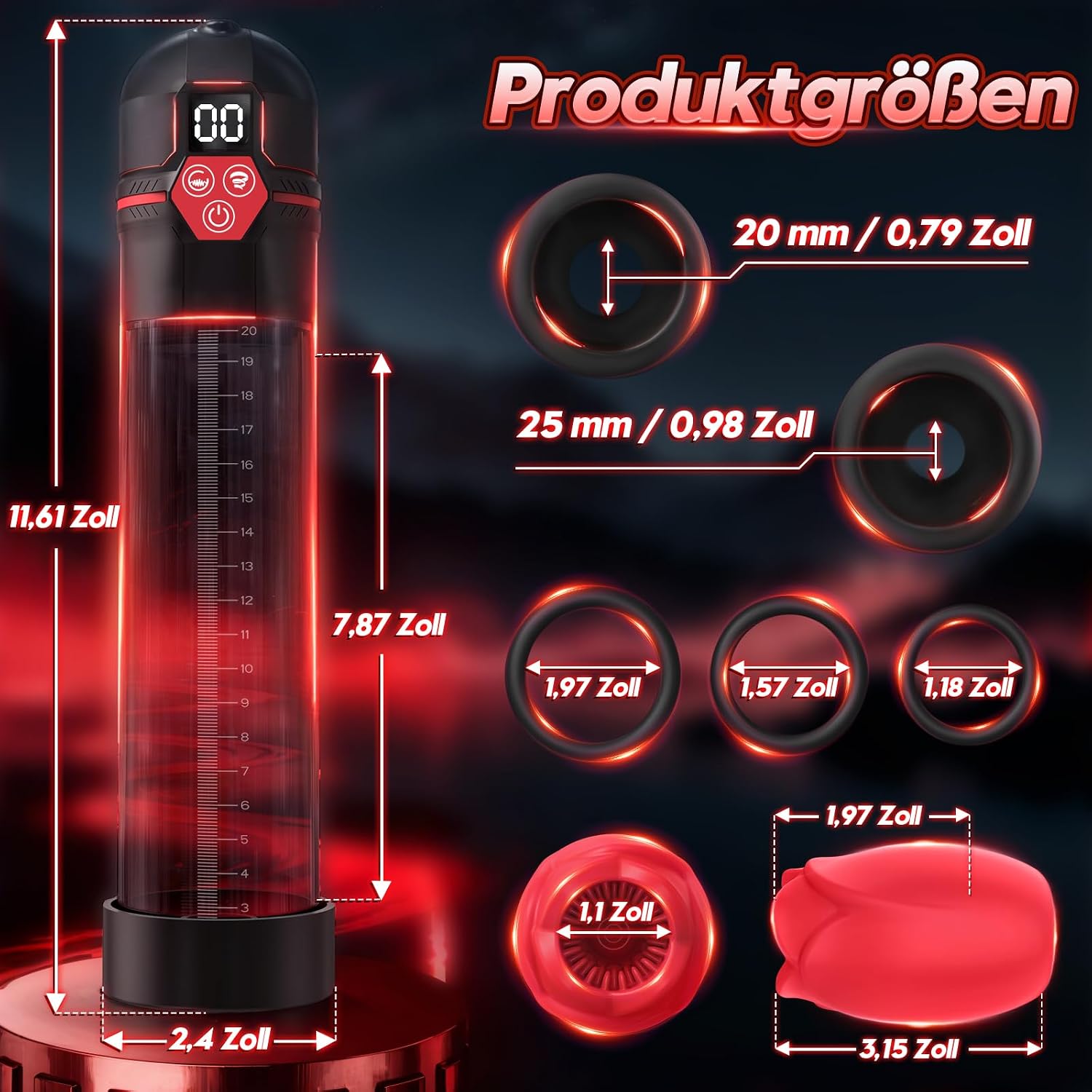 Elektrische Penispumpe – Sexspielzeug für Männer – Pumpen & Vergrößerer, Masturbator für Männer mit 5 Saugstufen und 7 Vibrationsmodi, Penisvergrößerer für Männer zur Förderung der Erektion